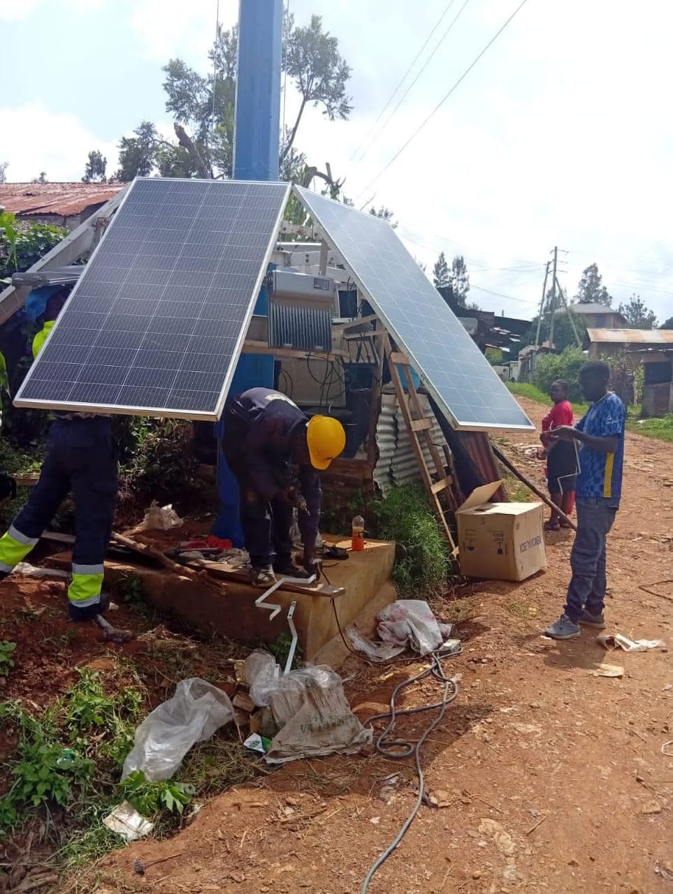 Solar water-pumping installation at a Kenyan borehole