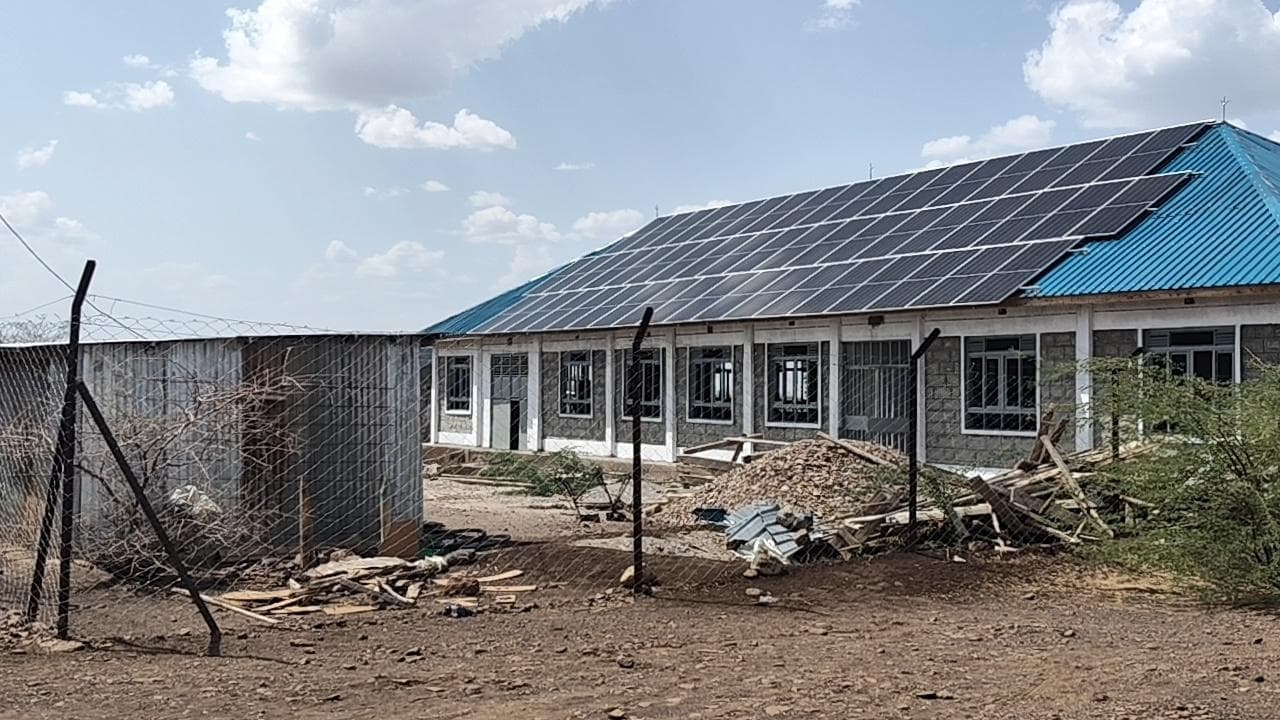 Institutional building with a rooftop solar array